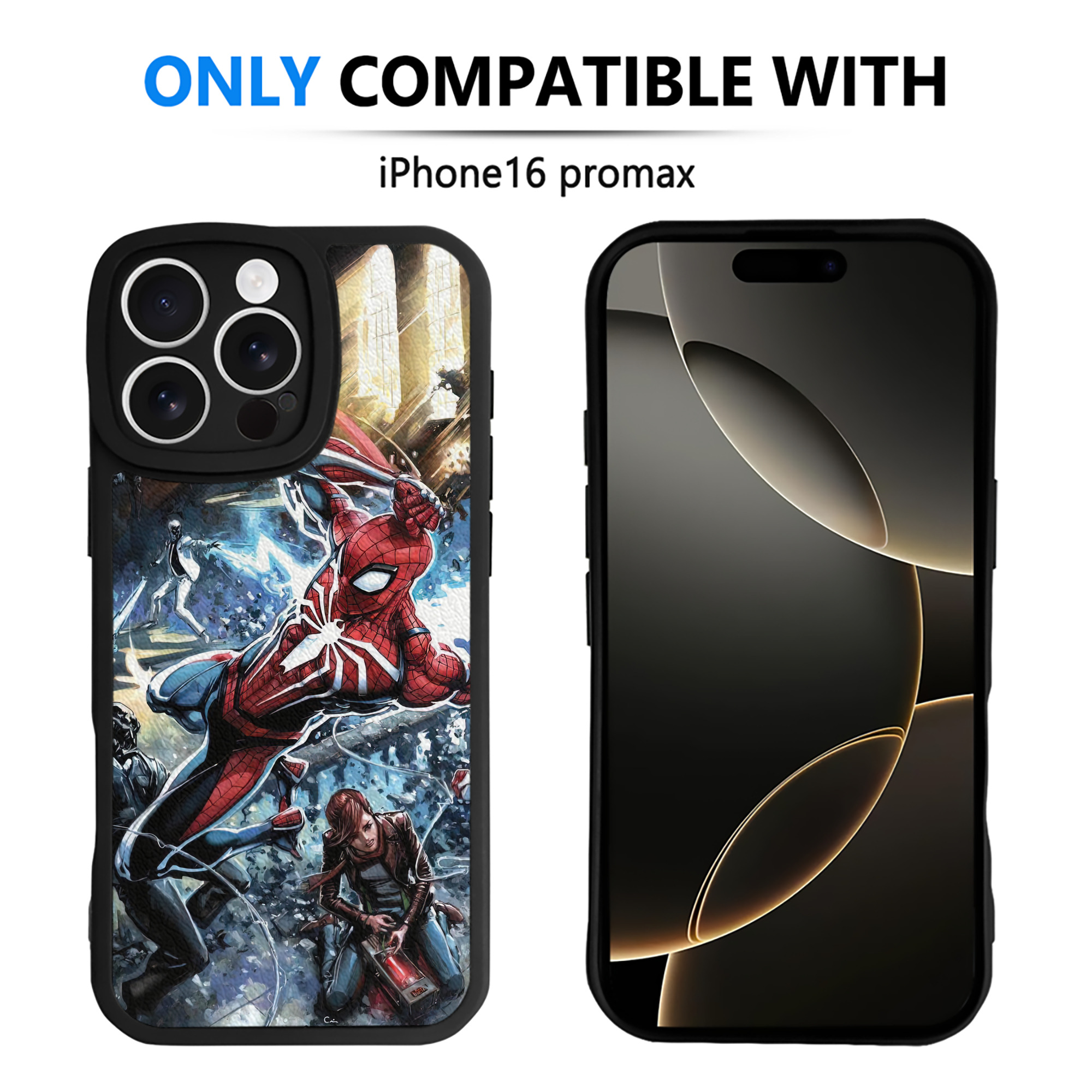 Spider Man スパイダーマン 【iPhone 16シリーズ対応】シリコンスマホケース（レザー調） 材質：シリコン